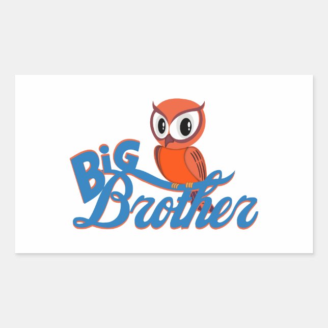 Sticker Rectangulaire Cute Owl Big Brother (Devant)