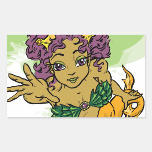 Sticker Rectangulaire Cute sirène