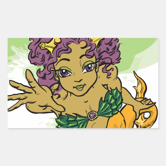 Sticker Rectangulaire Cute sirène (Devant)
