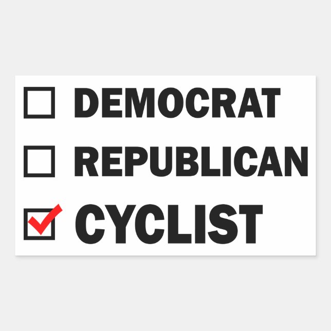 Sticker Rectangulaire Cycliste démocrate républicain (Devant)