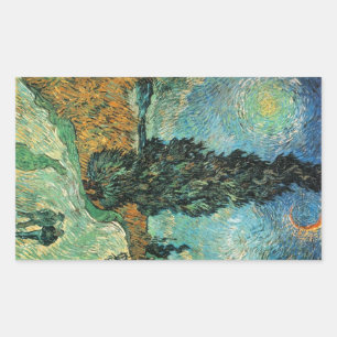 Sticker Rectangulaire Cypress Star Van Gogh