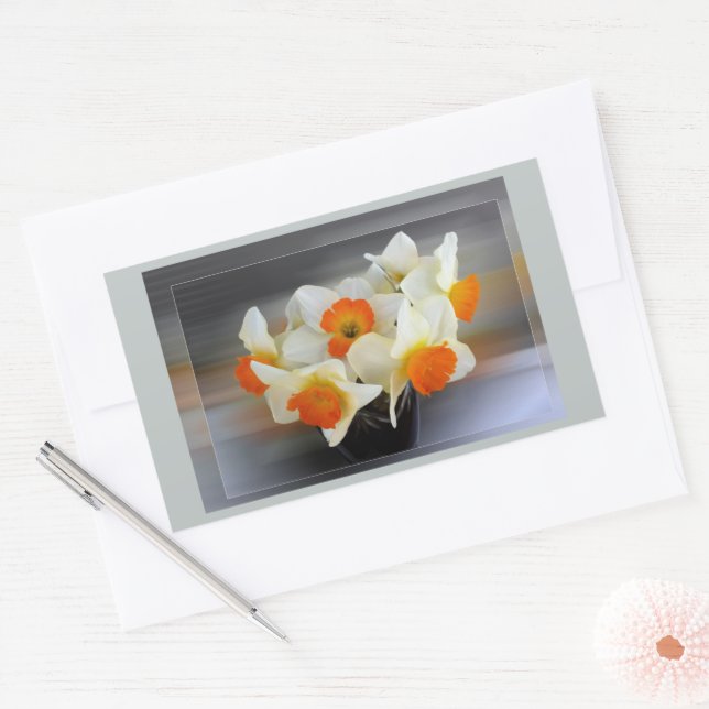 Sticker Rectangulaire Daffodiques du début du printemps (Enveloppe)