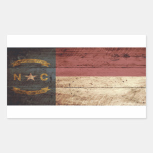 Sticker Rectangulaire Dagmar Carolina Flag on Old Wood Grain