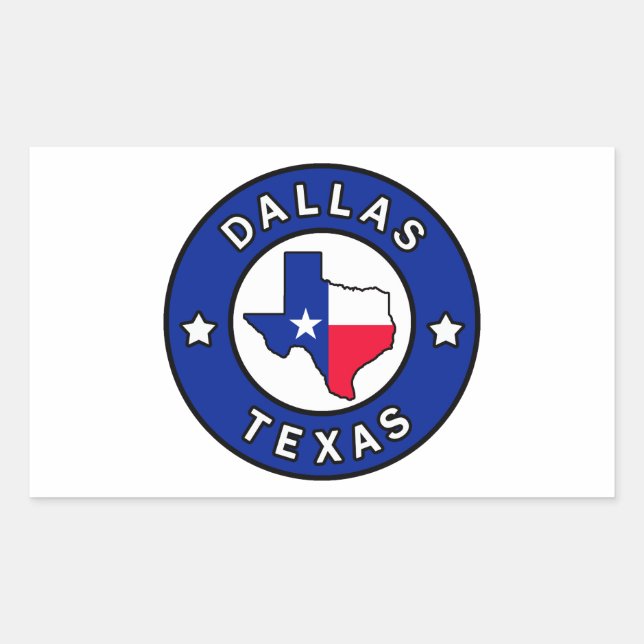Sticker Rectangulaire Dallas Texas (Devant)