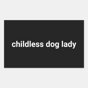 Sticker Rectangulaire Dame de chien sans enfant minimaliste moderne drôl