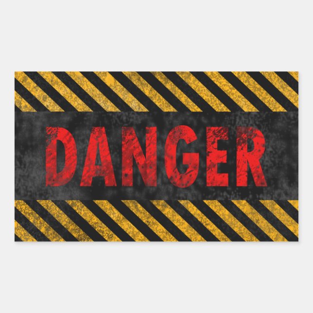 Sticker Rectangulaire Danger (Devant)