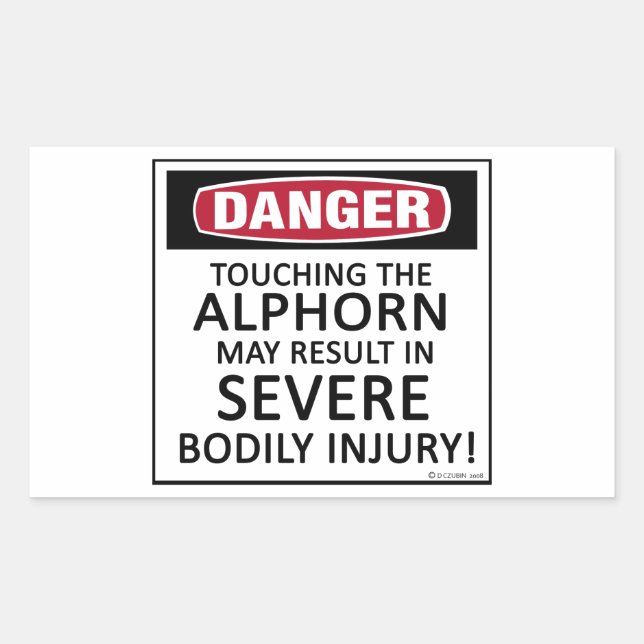 Sticker Rectangulaire Danger Alphor (Devant)