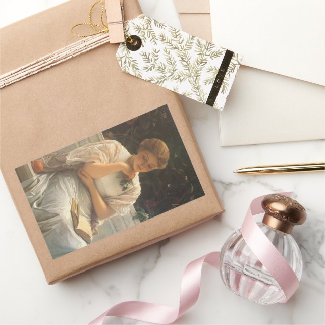 Sticker Rectangulaire Dans l'Orangerie par Charles Edward Perugini (Cadeaux)