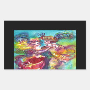 Sticker Rectangulaire DANSE CARNIVALE Vénétie Masquerade Ball