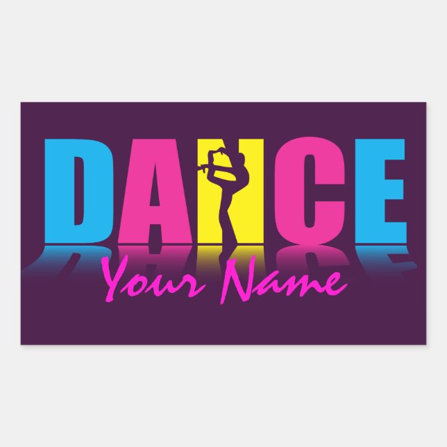 Sticker Rectangulaire Danseur de danse personnalisé (Devant)