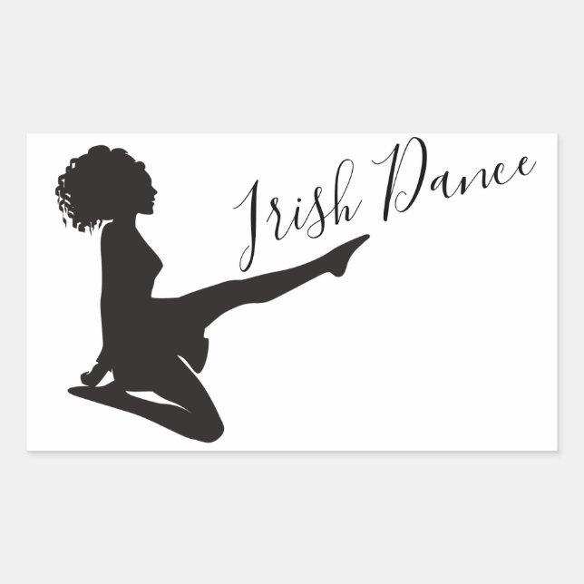 Sticker Rectangulaire Danseur irlandais Soft Shoe Dancing Black White Da (Devant)