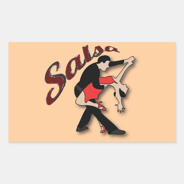 Sticker Rectangulaire Danseurs de salsa (Devant)