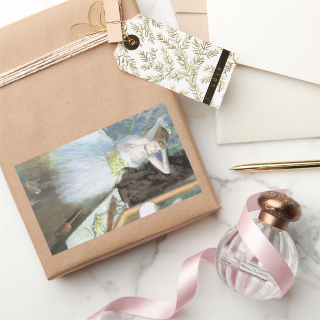 Sticker Rectangulaire Danseuse dans sa loge d'Edgar Degas (Cadeaux)