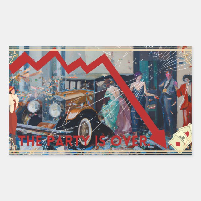 Sticker Rectangulaire Das Party ist vorbei. (Devant)