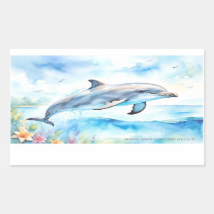 Sticker Rectangulaire Dauphin