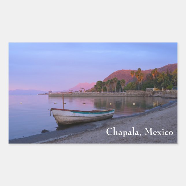 Sticker Rectangulaire Daybreak sur les rives du lac Chapala (Devant)