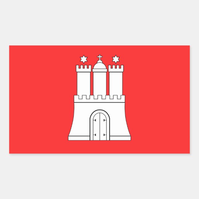 Sticker rectangulaire de Hambourg (Devant)