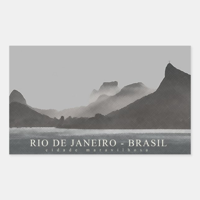 Sticker Rectangulaire de janeiro (Devant)