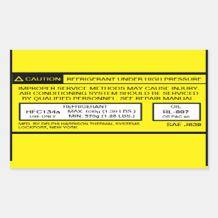 Sticker Rectangulaire Décal de climatisation Tacoma A/C 2007