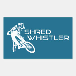 Sticker Rectangulaire Déchiquetage Whistler Vélo de Montagne Colombie-Br
