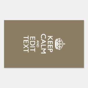 Sticker Rectangulaire Décor Café Taupe Gardez Le Calme Et Votre Texte Fa