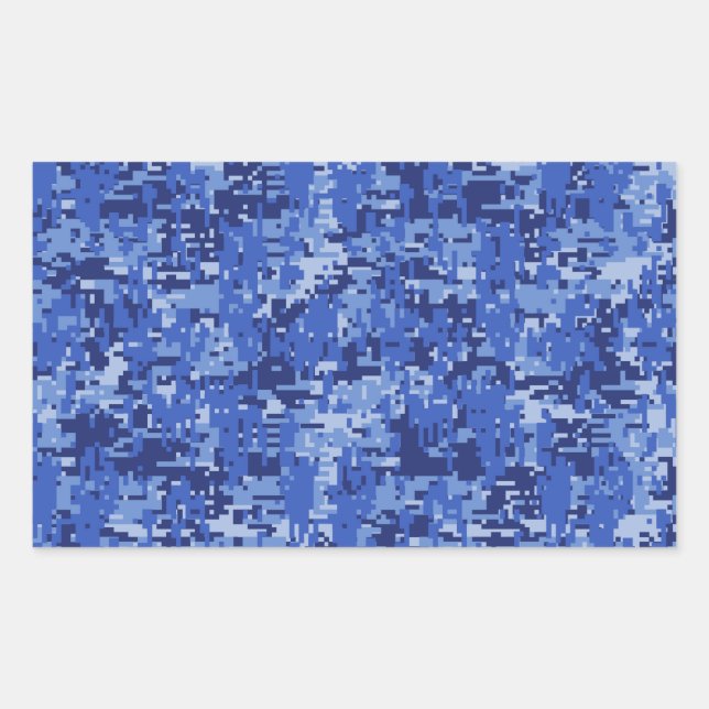Sticker Rectangulaire Décor de texture Camouflage bleu marine Pixels num (Devant)