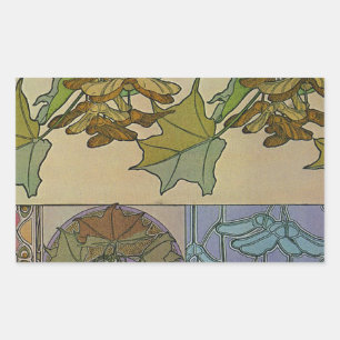 Sticker Rectangulaire Décoratifs 1901 Alfons Mucha - Art Nouveau