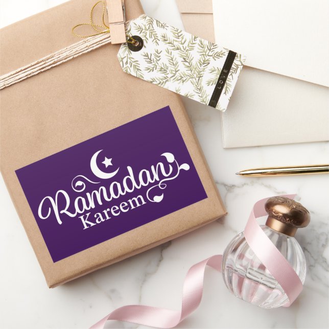 Sticker Rectangulaire Décoration Ramadan Kareem (Cadeaux)