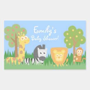 Sticker Rectangulaire Décorations de fête prénatale sur le thème des ani