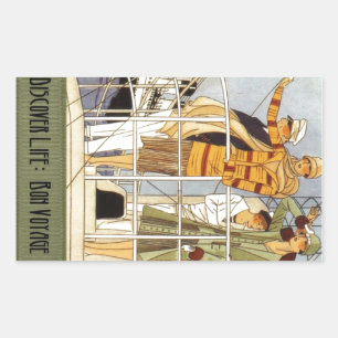 Sticker Rectangulaire Découvrez la vie : Bon Voyage