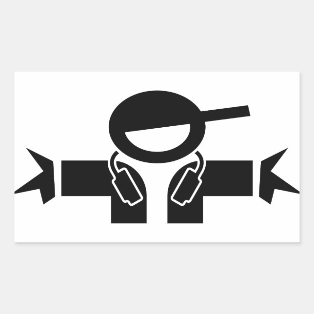 Sticker Rectangulaire Deejay DJ (Devant)