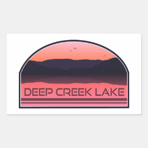 Sticker Rectangulaire Deep Creek Lake Maryland Red Sunrise