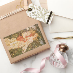 Sticker Rectangulaire Déesse des fleurs, Flora de Morgan