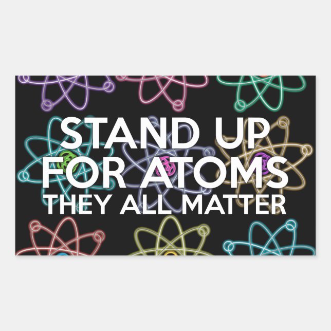 STICKER RECTANGULAIRE DÉFENDRE LES ATOMES (Devant)