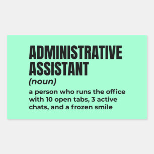 Sticker Rectangulaire Définition amusante de l'adjoint administratif (B5