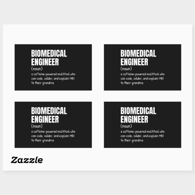 Sticker Rectangulaire Définition amusante d'ingénieur biomédical (Feuille)
