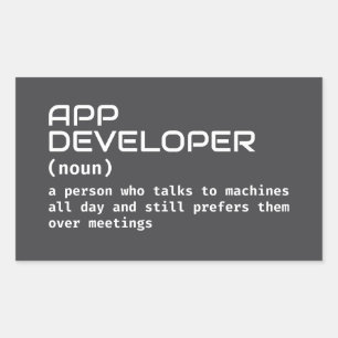 Sticker Rectangulaire Définition amusante du développeur d'application