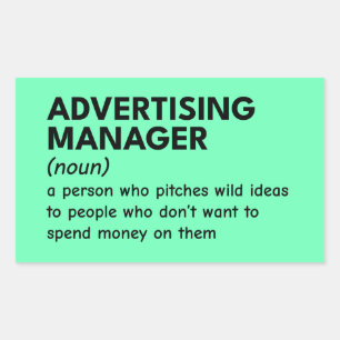 Sticker Rectangulaire Définition de Funny Marketing Manager