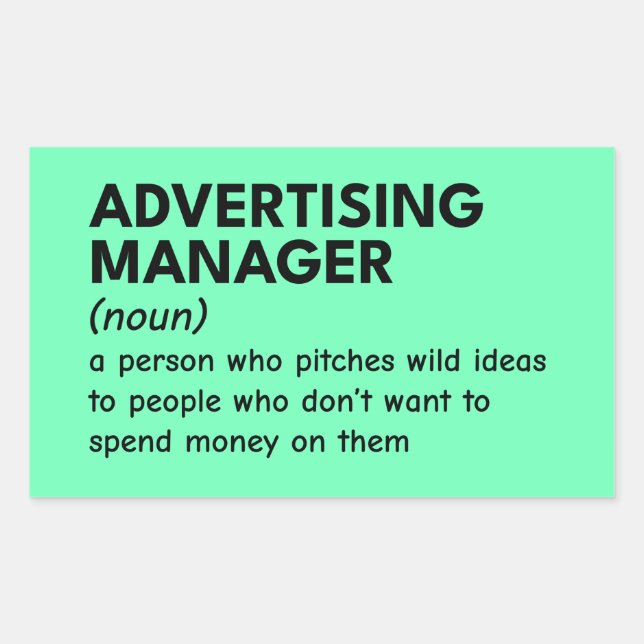 Sticker Rectangulaire Définition de Funny Marketing Manager (Devant)