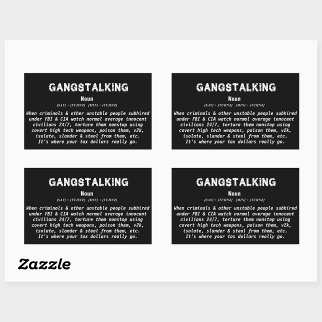 Sticker Rectangulaire Définition De Gangstalgie Sensibilisation Sarcasme (Feuille)