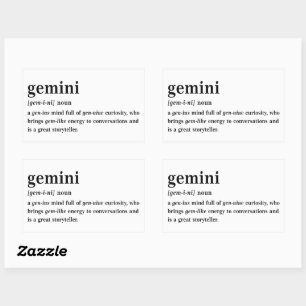 Sticker Rectangulaire Définition de Gémeaux Cadeau Esthétique Astrologie
