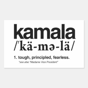Sticker Rectangulaire Définition de Kamala - Des principes durs sans peu