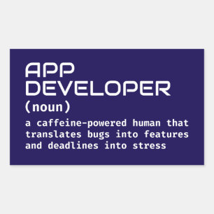 Sticker Rectangulaire Définition de l'Humour App Developer