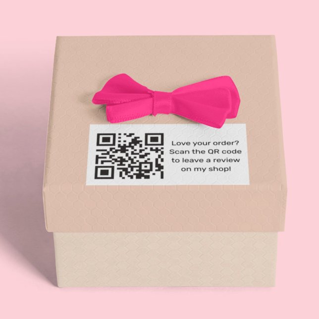 Sticker Rectangulaire Demande de révision d'entreprise avec code QR (Créateur téléchargé)