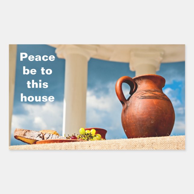 Sticker Rectangulaire Demeure classique à l'ancienne avec un lanceur (Devant)