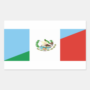 Sticker Rectangulaire demi de symbole de drapeau du Guatemala Mexique