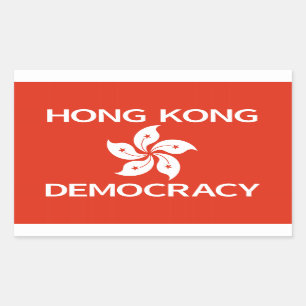 Sticker Rectangulaire Démocratie Hong Kong Orchid Flag