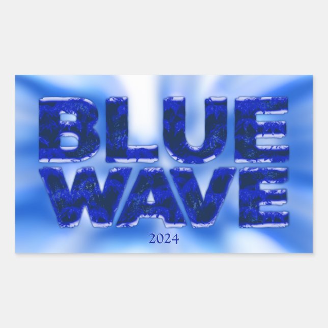 Sticker Rectangulaire Démocratique Blue Wave (Devant)