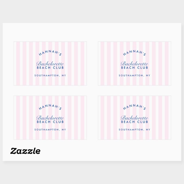 Sticker Rectangulaire Demoiselle d'honneur Rétro Moderne Rose & Marine P (Feuille)