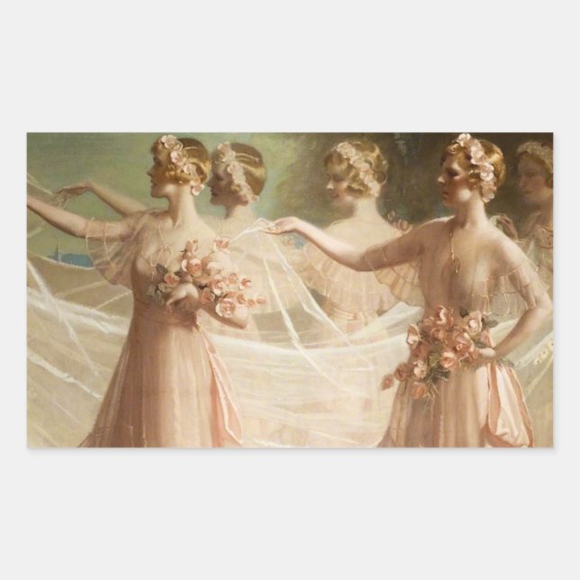 Sticker Rectangulaire Demoiselles d'honneur (Devant)